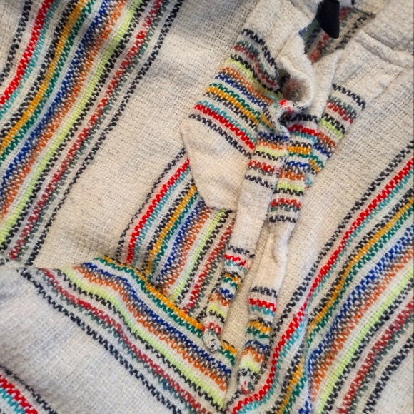 Yarina rug hoodie with rainbow stripes 100% cotton - Picture 2 of 7